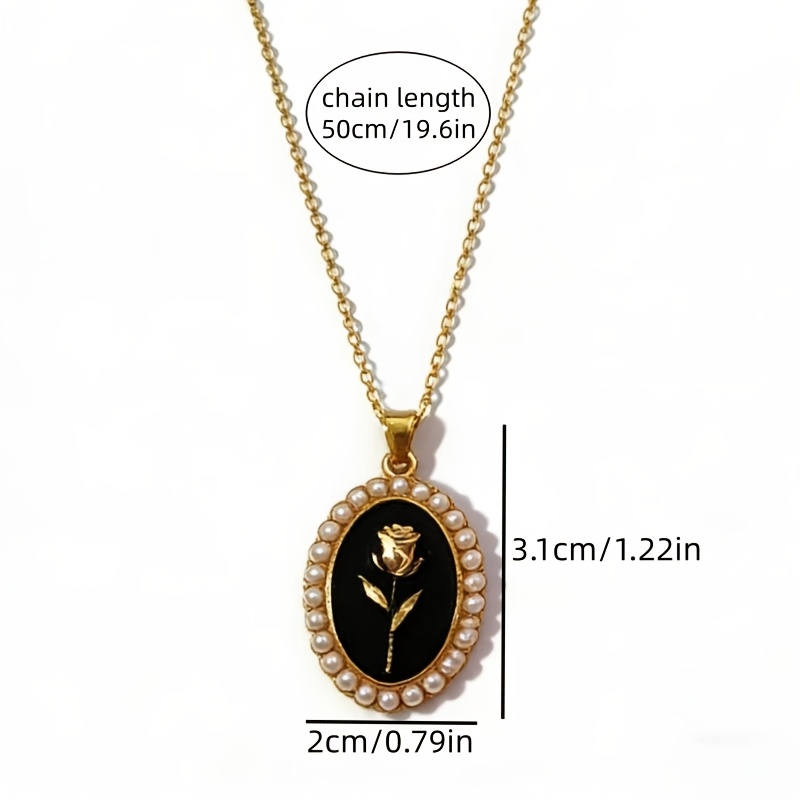 Women's Pearl Rose Drop Necklace